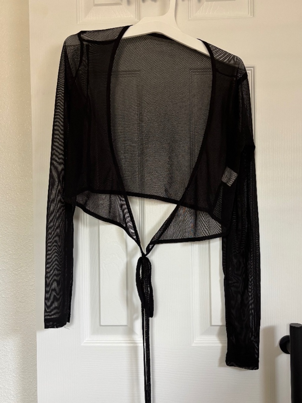 Black Mesh Wrap-Around Top